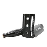 Yaqi matowy kolor czarny mosiężny uchwyt podwójna krawędź pojedyncze ostrze męska maszynka do golenia 3